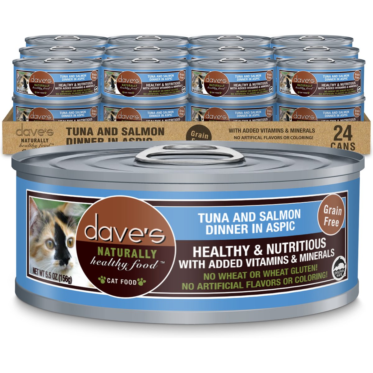Dave's Pet Food Naturally Healthy Tuna & Salmon Canned Cat Food 5.5-oz