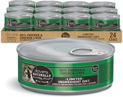 Dave's Pet Food 95% Chicken & Chicken Liver Pate Limited Ingredient Grain-Free Canned Wet Cat Food, 5.5-oz, case of 24