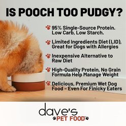 Dave's Pet Food 95% Premium Beef & Beef Liver Pate Grain-Free Recipe Canned Wet Dog Food, 12.5-oz, case of 12 slide 2 of 6