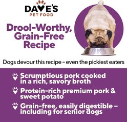 Dave's Pet Food Grain-Free Pork & Sweet Potato Entree in Broth Pate Canned Wet Dog Food, 13.2-oz can, case of 12 slide 2 of 8