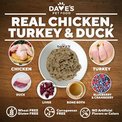 Show full view: Dave's Pet Food Hip & Joint Support with Glucosamine, Chicken, Duck & Turkey Recipe Wet Dog Food, 13.2-oz can, 12 count slide 7 of 11