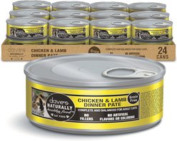 Dave's Pet Food Naturally Health Chicken with Lamb Dinner Pate Grain-Free Wet Canned Cat Food, 5.5-oz, case of 24
