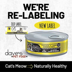 Dave's Pet Food Naturally Health Chicken with Lamb Dinner Pate Grain-Free Wet Canned Cat Food, 5.5-oz, case of 24 slide 2 of 8