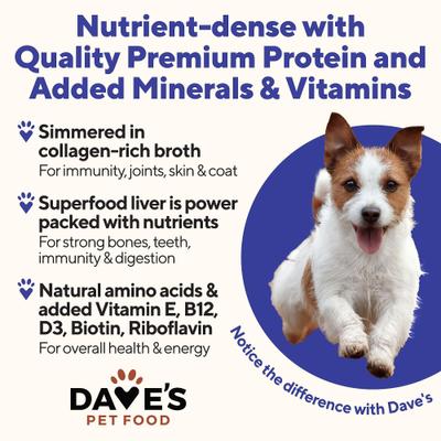 Show full view: Dave's Pet Food Naturally Healthy Chicken & Beef Entree Pate Canned Wet Dog Food, 13.2-oz, case of 12 slide 4 of 10