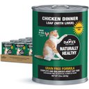Dave's Pet Food Naturally Healthy Chicken Dinner Formula Pate Grain-Free Canned Wet Cat Food, 22-oz can, case of 12