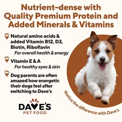 Show full view: Dave's Pet Food Naturally Healthy Chicken & Rice Recipe Pate Canned Wet Dog Food, 13.2-oz can, case of 12 slide 4 of 11
