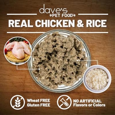 Show full view: Dave's Pet Food Naturally Healthy Chicken & Rice Recipe Pate Canned Wet Dog Food, 13.2-oz can, case of 12 slide 6 of 11