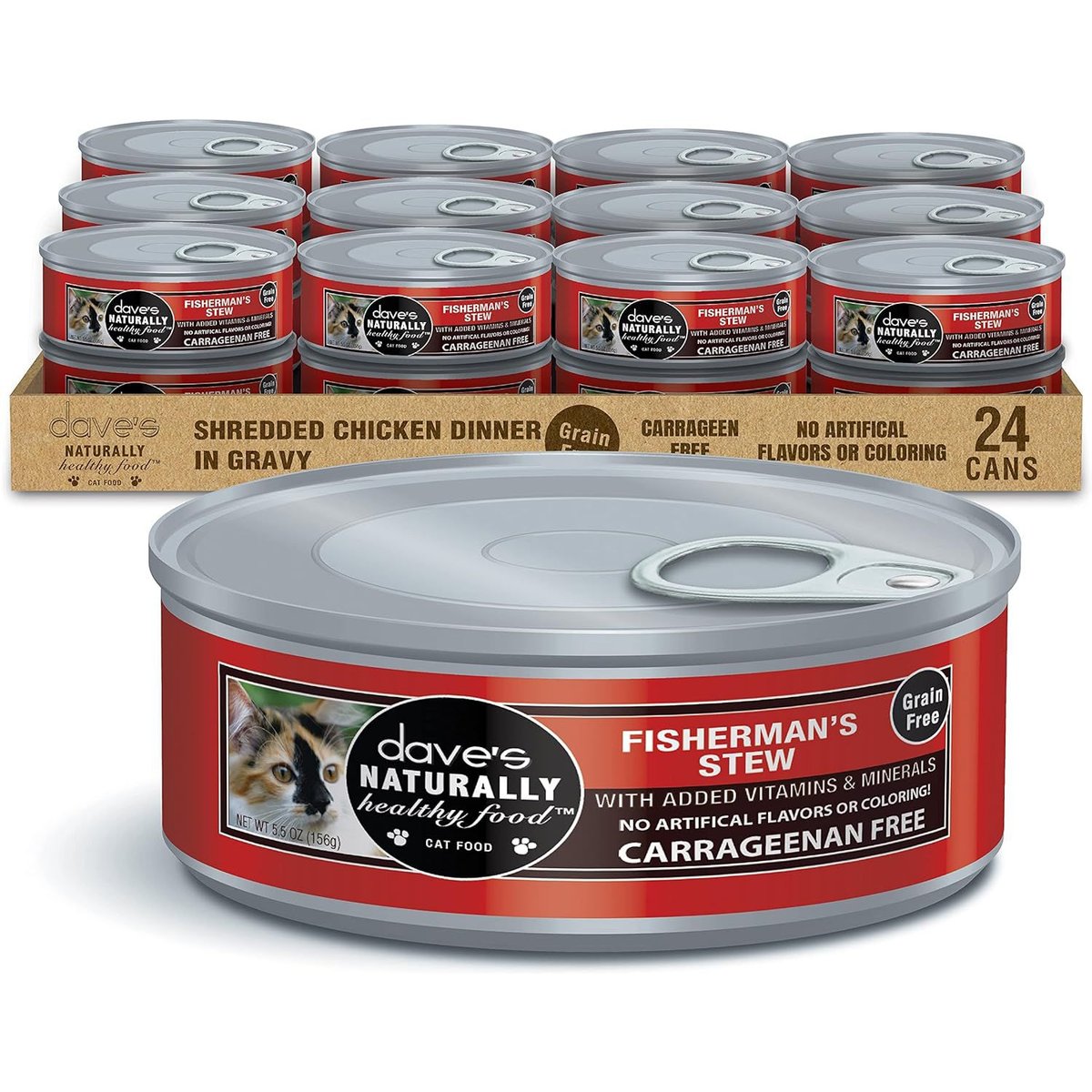 Dave's Pet Food Fisherman's Stew Canned Cat Food, 5.5-oz, 24 ct