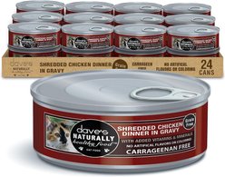 Dave's Pet Food Naturally Healthy Grain-Free Shredded Chicken Dinner in Gravy Canned Wet Cat Food, 5.5-oz, case of 24