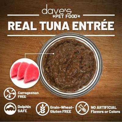 Show full view: Dave's Pet Food Naturally Healthy Tuna Entree in Gravy Pate Grain-Free Wet Cat Food, 5.5-oz can, 24 count slide 5 of 10