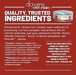 Dave's Pet Food Restricted Diet Phosphorus Chicken Liver & Chicken in Juice Pate Wet Canned Cat Food, 5.5-oz, case of 24 slide 2 of 9