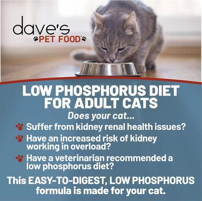 Show full view: Dave's Pet Food Restricted Diet Phosphorus Chicken Liver & Chicken in Juice Pate Wet Canned Cat Food, 5.5-oz, case of 24 slide 3 of 12