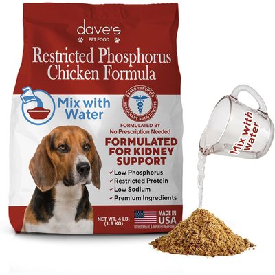 Dave's Pet Food Dave's Pet Food Restricted Phosphorus Chicken Formula Kidney Support Crumble Dog Food, 4-lb bag