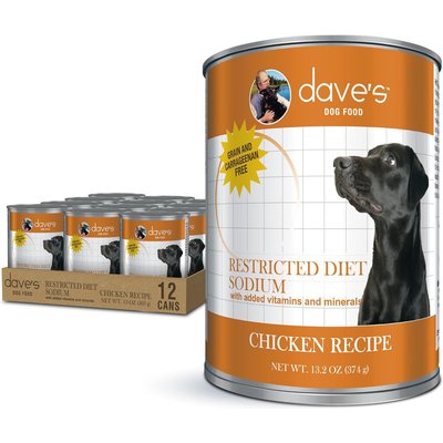 Dave's Pet Food Dave's Pet Food Restricted Sodium Chicken Recipe Grain-Free Wet Dog Food, 13.2-oz can, 12 count