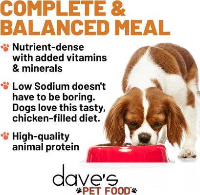 Show full view: Dave's Pet Food Restricted Sodium Chicken Recipe Grain-Free Wet Dog Food, 13.2-oz can, 12 count slide 4 of 10