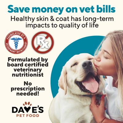 Show full view: Dave's Pet Food Skin & Coat Support Chicken & Sweet Potato Recipe Pate Wet Canned Dog Food, 13.2-oz can, case of 12 slide 5 of 12