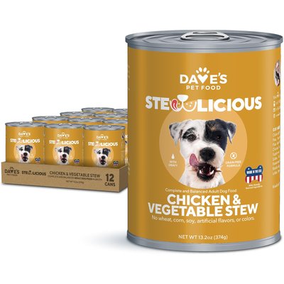 Dave's Pet Food Dave's Pet Food Stewlicious Chicken & Vegetable Stew Grain-Free Canned Wet Dog Food, 13.2-oz, case of 12