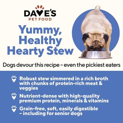 Show full view: Dave's Pet Food Stewlicious Turkey & Sweet Potato Stew, Grain-Free Canned Wet Dog Food, 13.2-oz, case of 12 slide 3 of 10