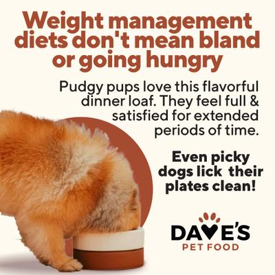 Show full view: Dave's Pet Food Weight Management Turkey & Vegetables Recipe Pate Wet Canned Dog Food,13.2-oz can, case of 12 slide 5 of 13