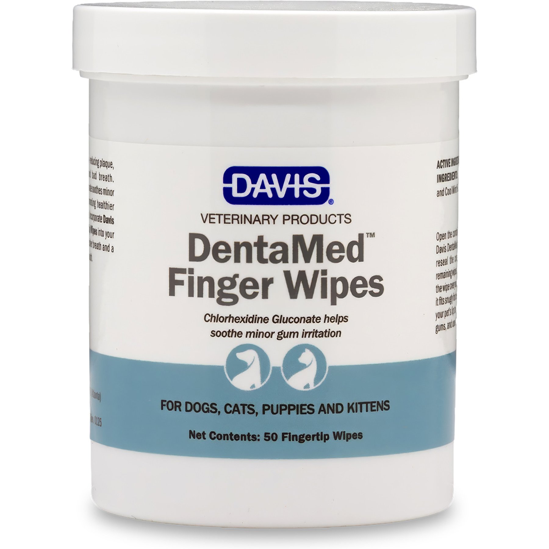 Davis Manufacturing DenaMed Finger Wipes Tartar-Control Dog, 50 count