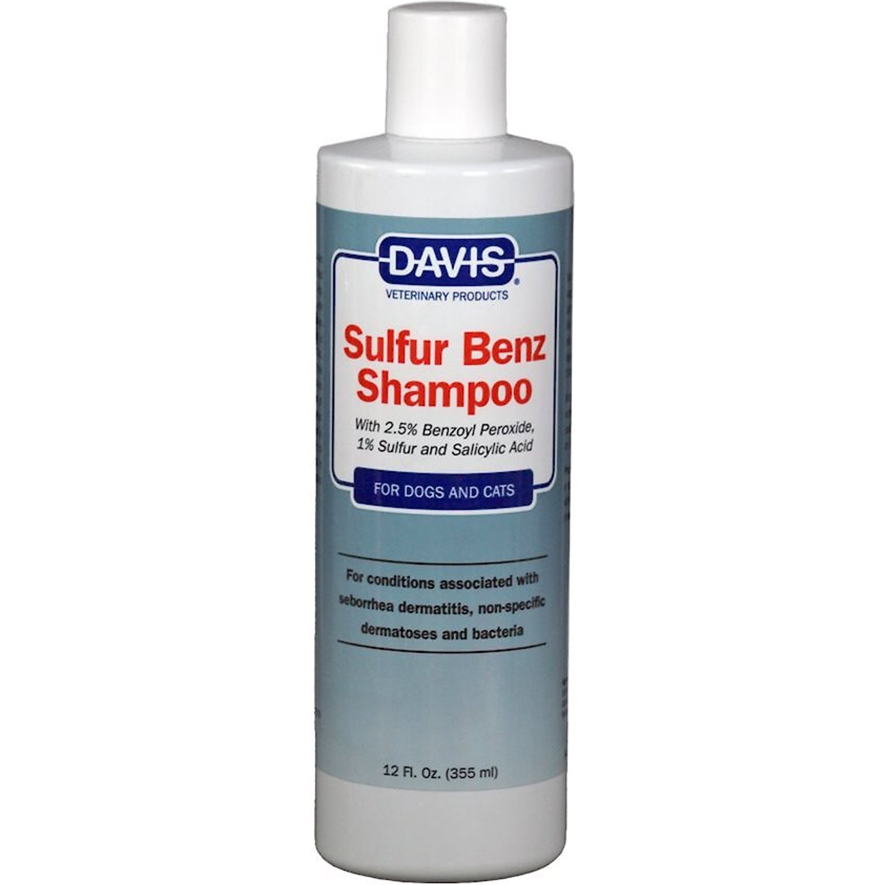 Davis Sulfur Benz Dog & Cat Shampoo, 12-oz bottle, 2 count
