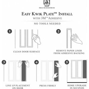 Deck the Door Decor Premium Aluminum Kwik Plates 3M Adhesive Dog Door Scratch Protection Plate, Satin Black, 22 x 4-in