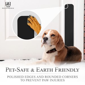 Deck the Door Decor Dog Scratch Door Protection Plate, Satin Black, 22 x 4-in