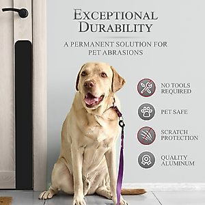 Deck the Door Decor Dog Scratch Door Protection Plate, Satin Black, 22 x 4-in