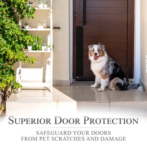 Deck the Door Decor Dog Scratch Door Protection Plate, Satin Black, 22 x 4-in
