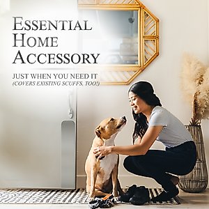Deck the Door Decor Dog Scratch Door Protection Plate, Satin Nickel, 30 x 4-in