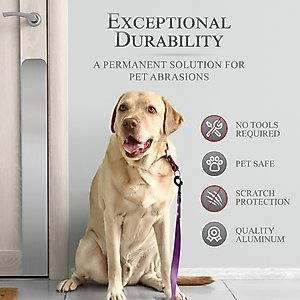 Deck the Door Decor Dog Scratch Door Protection Plate, Satin Nickel, 30 x 4-in