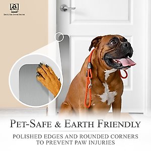 Deck the Door Decor Dog Scratch Door Protection Plate, Satin Nickel, 30 x 4-in