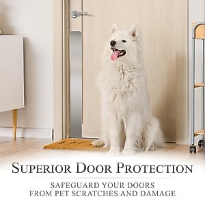 Deck the Door Decor Dog Scratch Door Protection Plate, Satin Nickel, 30 x 4-in