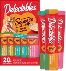 Delectables Squeeze Up Catnip Flavored Variety Pack Grain-Free Lickable Cat Treats, 0.5-oz tube, case of 20 slide 1 of 9