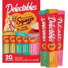 Delectables Squeeze Up Catnip Flavored Variety Pack Grain-Free Lickable Cat Treats, 0.5-oz tube, case of 20