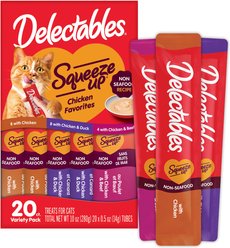 Delectables Squeeze Up Non-Seafood Variety Pack Lickable Cat Treats, 20 count