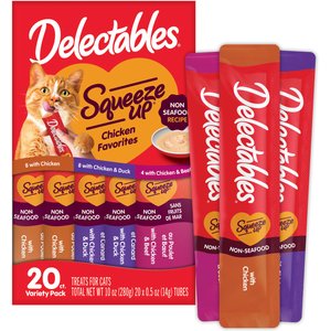 Delectables Squeeze Up Non-Seafood Variety Pack Lickable Cat Treats, 20 count