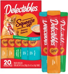 Delectables Squeeze Up Variety Pack Grain-Free Lickable Cat Treats, 0.5-oz tube, 20 count slide 1 of 9