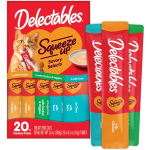 Delectables Squeeze Up Variety Pack Grain-Free Lickable Cat Treats, 0.5-oz tube, 20 count