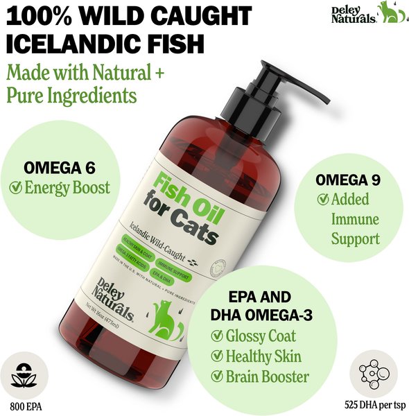 Deley Naturals Fish Oil Cat Supplement, 16-fl oz bottle