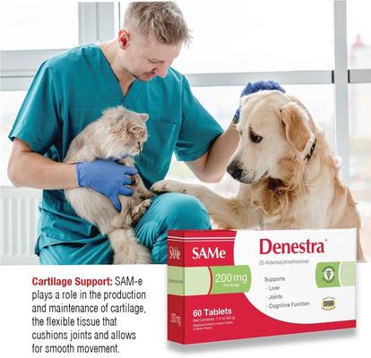 Show full view: Denestra SAMe 200mg Tablet Liver & Joint Supplement for Dogs, 60 count slide 5 of 8