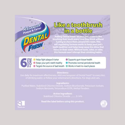 Show full view: Dental Fresh Advanced Plaque & Tartar Dog & Cat Dental Water Additive, 32-fl oz bottle slide 3 of 10