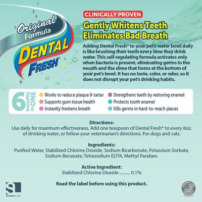 Show full view: Dental Fresh Original Formula Dog & Cat Dental Water Additive, 8-fl oz bottle slide 3 of 10
