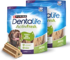 DentaLife ActivFresh Daily Oral Care Breath Control Adult Large Breed Dental Dog Treats, 60 count