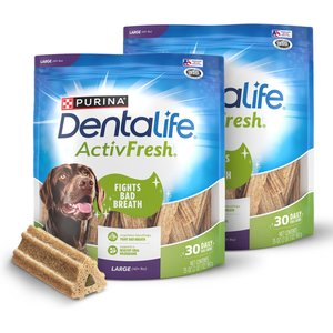 DentaLife ActivFresh Daily Oral Care Breath Control Adult Large Breed Dental Dog Treats, 60 count
