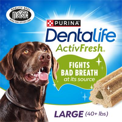 Show full view: DentaLife ActivFresh Daily Oral Care Breath Control Adult Large Breed Dental Dog Treats, 60 count slide 4 of 12