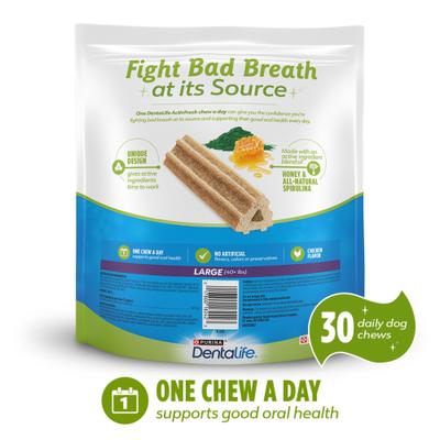 Show full view: DentaLife ActivFresh Daily Oral Care Breath Control Adult Large Breed Dental Dog Treats, 60 count slide 3 of 12