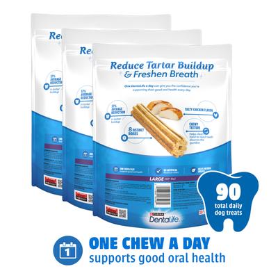 Show full view: DentaLife Daily Oral Care Chicken Flavor Large Adult Dental Dog Treats, 90 count bundle slide 5 of 10