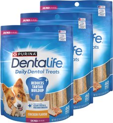 DentaLife Daily Oral Care Chicken Flavor Small/Medium Adult Dental Dog Treats, 60 count bundle