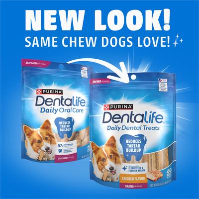 Show full view: DentaLife Daily Oral Care Chicken Flavor Small/Medium Adult Dental Dog Treats, 60 count bundle slide 3 of 9
